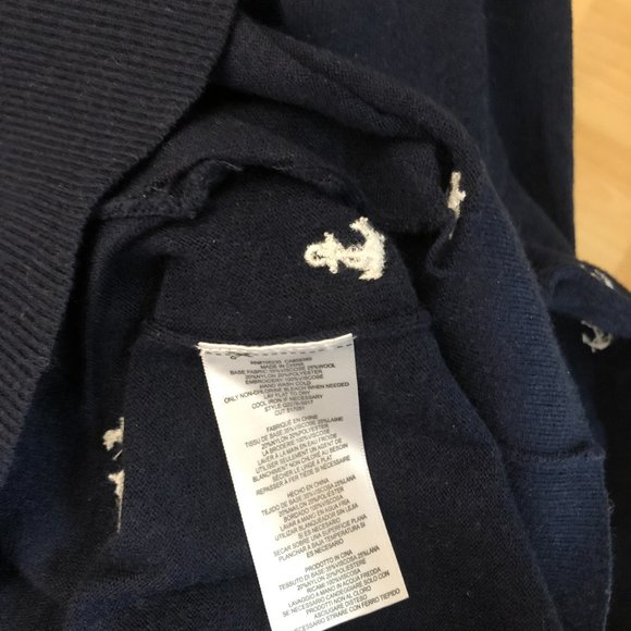 Equipment Sullivan Cardigan in Navy with Anchor Embroidery - Picture 7 of 8